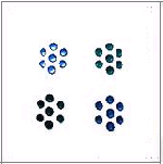 NBT 17 Flowers -  Blue and Amethyst Crystals